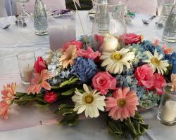 Bali Shuka Wedding - Flower Centerpiece Dinner Table