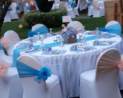Bali Shuka Wedding - Banquet Chair Dinner Set Up