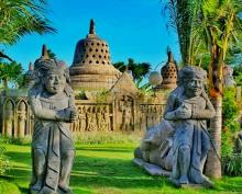 imitate borobudur stupa- big garden corner