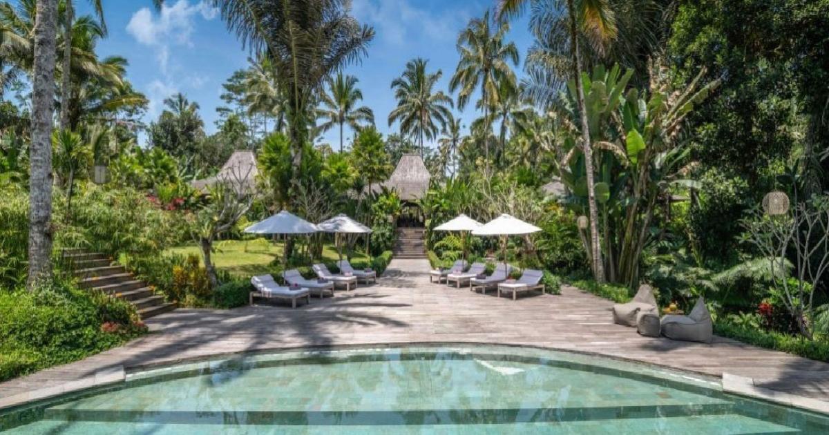 Pathway to Main Swimming Pool Villa Nag Shampa Estate Ubud